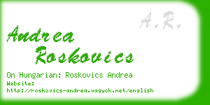 andrea roskovics business card